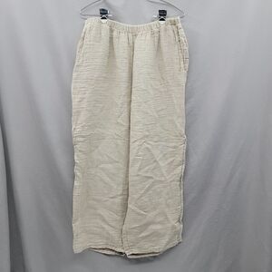 Flax women's wide leg 100% linen pants